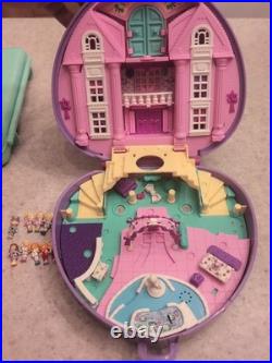 Polly Pocket 1990 Pencil Case + Giant Wedding Heart With Broken Hinge+ Figures