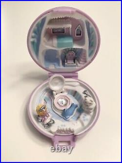 Polly Pocket 1992 LOT of 4 JEWELED Ice Kingdom, Sea, Palace, Forest COMPLETE