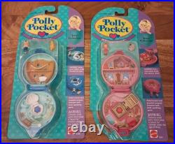 Polly Pocket 1993 Jeweled Palace #9267 & Jeweled Sea #9248 Bluebird Vintage NIP
