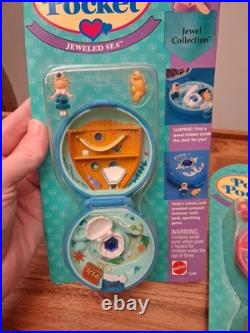Polly Pocket 1993 Jeweled Palace #9267 & Jeweled Sea #9248 Bluebird Vintage NIP