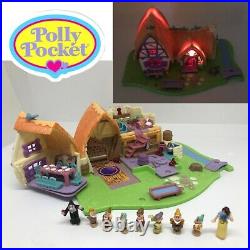 Polly Pocket 1995 DISNEY Snow White Cottage COMPLETE & FULLY Working Lights