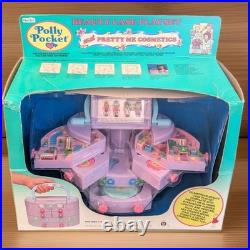 Polly Pocket BEAUTY CASE PLAYSET withPretty Me Cosmetics 1991 Bluebird NIB Vintage