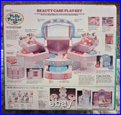 Polly Pocket BEAUTY CASE PLAYSET withPretty Me Cosmetics 1991 Bluebird NIB Vintage