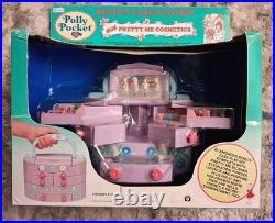 Polly Pocket BEAUTY CASE PLAYSET withPretty Me Cosmetics 1991 Bluebird NIB Vintage