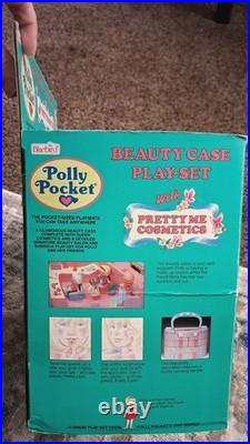 Polly Pocket BEAUTY CASE PLAYSET withPretty Me Cosmetics 1991 Bluebird NIB Vintage