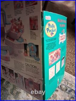 Polly Pocket BEAUTY CASE PLAYSET withPretty Me Cosmetics 1991 Bluebird NIB Vintage