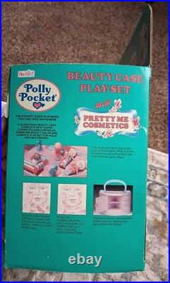 Polly Pocket BEAUTY CASE PLAYSET withPretty Me Cosmetics 1991 Bluebird NIB Vintage