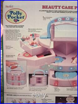 Polly Pocket BEAUTY CASE PLAYSET withPretty Me Cosmetics 1991 Bluebird NIB Vintage