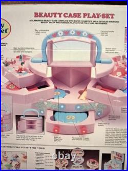 Polly Pocket BEAUTY CASE PLAYSET withPretty Me Cosmetics 1991 Bluebird NIB Vintage