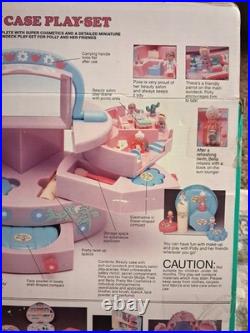 Polly Pocket BEAUTY CASE PLAYSET withPretty Me Cosmetics 1991 Bluebird NIB Vintage