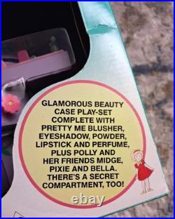 Polly Pocket BEAUTY CASE PLAYSET withPretty Me Cosmetics 1991 Bluebird NIB Vintage