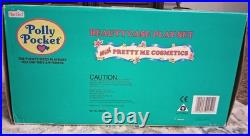Polly Pocket BEAUTY CASE PLAYSET withPretty Me Cosmetics 1991 Bluebird NIB Vintage