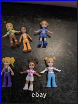 Polly Pocket Bluebird 1989 Pool Party Compact & Lot Of 12 PP Dolls & Misc Acces