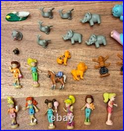 Polly Pocket Bluebird Vintage 30+ Pc Lot Mini Dolls Animals Accessories Figures