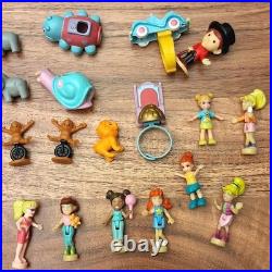 Polly Pocket Bluebird Vintage 30+ Pc Lot Mini Dolls Animals Accessories Figures