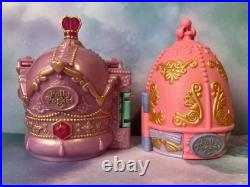 Polly Pocket CROWN PALACE + SPARKLE BALLERINA bundle 1996 Vintage Bluebird