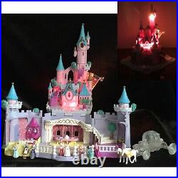 Polly Pocket Cinderella Castle % COMPLETE with Coach & Horses LIGHTS UP