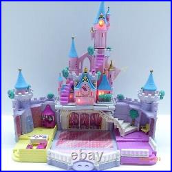 Polly Pocket Disney Cinderella Castle 100% COMPLETE Lights Up + 8x Figures