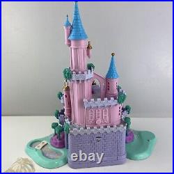 Polly Pocket Disney Cinderella Castle 100% COMPLETE Lights Up No Sun Damage