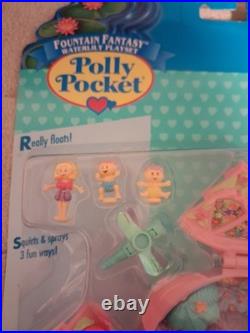 Polly Pocket FOUNTAIN FANTASY Waterlily Playset 1996 Vintage Bluebird NIP NEW