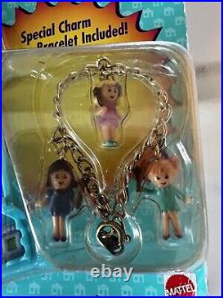 Polly Pocket Flower Cafe on the Go 1996 Vintage Bluebird NEW with CHARM BRACELET