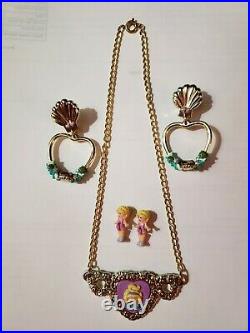 Polly Pocket Golden Dream Earring and necklace set RARE 1992