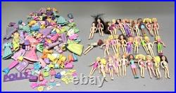 Polly Pocket Lot Figures 30 Dolls Rubber Clothing 100+ Pc Accessories Vintage