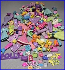 Polly Pocket Lot Figures 30 Dolls Rubber Clothing 100+ Pc Accessories Vintage