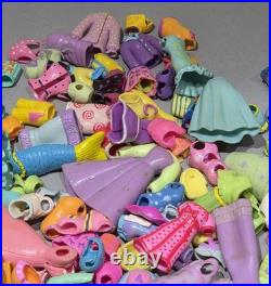 Polly Pocket Lot Figures 30 Dolls Rubber Clothing 100+ Pc Accessories Vintage