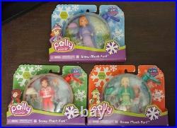 Polly Pocket Lot Of 3 Snow Much Fun Ornament Sets Lila Lea Polly 2007 Mattel NEW