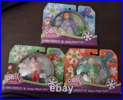 Polly Pocket Lot Of 3 Snow Much Fun Ornament Sets Lila Lea Polly 2007 Mattel NEW