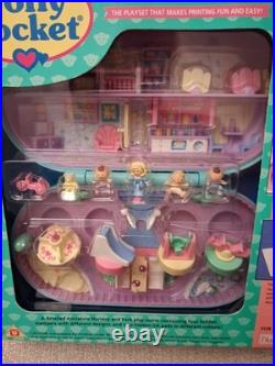 Polly Pocket NURSERY STAMPER Playset Babysitting Baby 1992 Vintage Bluebird NEW