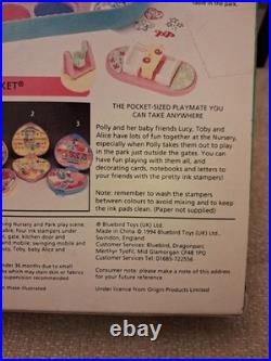Polly Pocket NURSERY STAMPER Playset Babysitting Baby 1992 Vintage Bluebird NEW