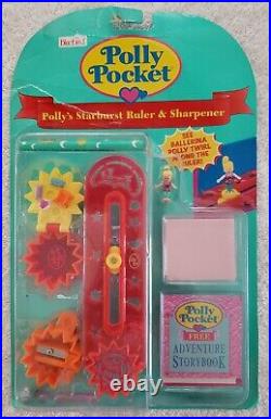 Polly Pocket POLLY'S STARBURST RULER and SHARPENER SET! New