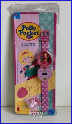 Polly Pocket Pink Heart 2 In 1 Flip Top Watch And Locket 1992 Vintage Bluebird