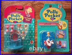 Polly Pocket Playset Dolls Ice Cream Stand & Wee Willie's Stunt Plane Ring Vtg
