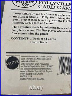 Polly Pocket Pollyville Card Game Vtg 1994 Mattel Sealed -New On Card