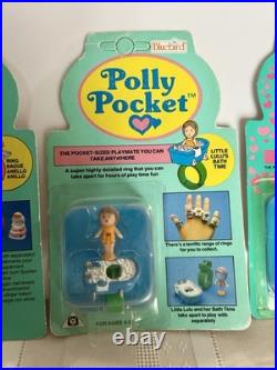 Polly Pocket Ring Set of 4 MOC Bluebird Mattel Toys VTG Ballerina Bride Present