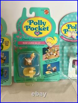 Polly Pocket Ring Set of 4 MOC Bluebird Mattel Toys VTG Ballerina Bride Present