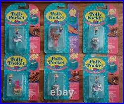 Polly Pocket Rings Keepsake Jewel Collection NOC NRFP Vintage 1990s Lot Of 6