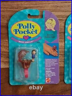 Polly Pocket Rings Keepsake Jewel Collection NOC NRFP Vintage 1990s Lot Of 6