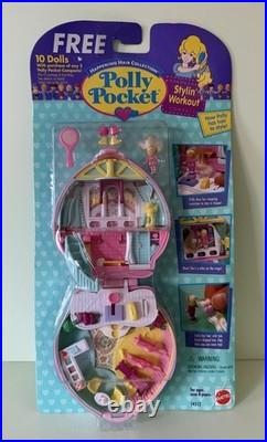 Polly Pocket STYLIN' WORKOUT 1995 Vintage Bluebird MOC NEW NRFB
