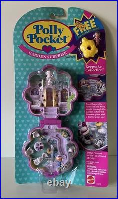Polly Pocket SURPRISE GARDEN Compact Free Float Figure Vintage Bluebird NEW NIP