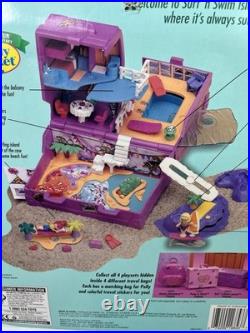 Polly Pocket Surf n' Swim Vacation Fun Island Treasure Chest Bluebird 1996 RARE