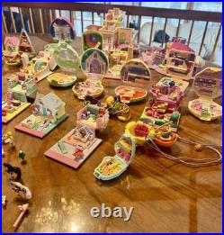 Polly Pocket Vintage 124 Mixed Set Lot Dollhouse Playsets Dolls Animals + Acc