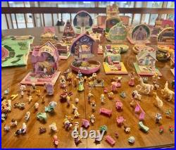Polly Pocket Vintage 124 Mixed Set Lot Dollhouse Playsets Dolls Animals + Acc