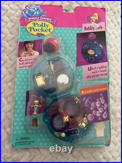 Polly Pocket Vintage 1996 Bubbly Bath Playset Sealed NOC RARE Mattel/Bluebird