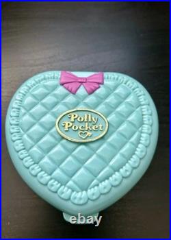 Polly Pocket Vintage Heart Shaped 3 Playset Lot Pink Blue Cream Includes Figures