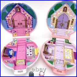 Polly pocket vintage Nancys Wedding Clam Compact Rare Pearl And Pink Pair