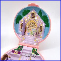 Polly pocket vintage Nancys Wedding Clam Compact Rare Pearl And Pink Pair